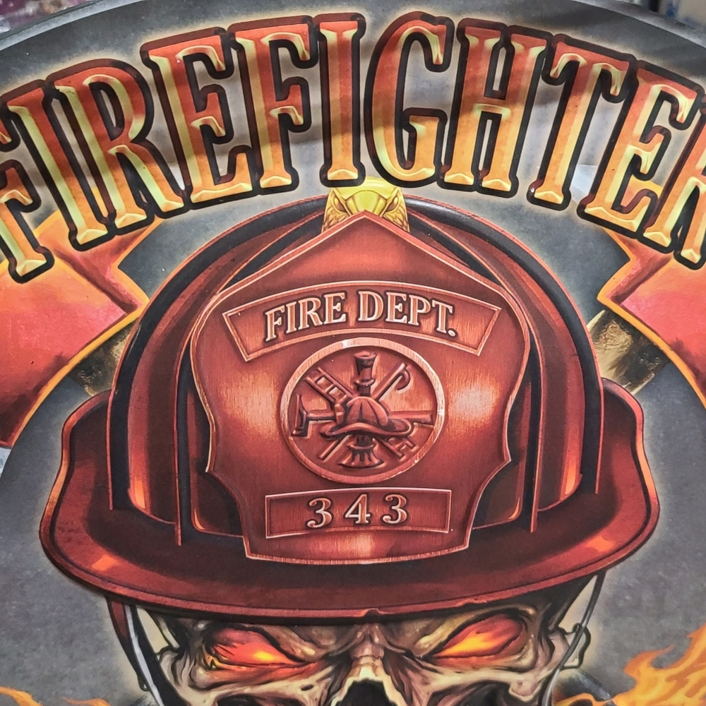 Firefighter Metal Embossed Sign - Picture 5 of 5